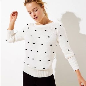 Loft Black & White Bobble Stitch Sweater
